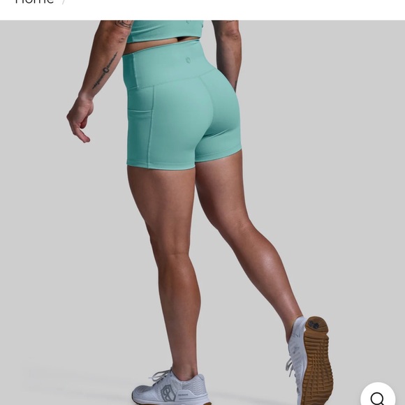 Mint Green Women's High-Waisted Shorts - Picture 5 of 10